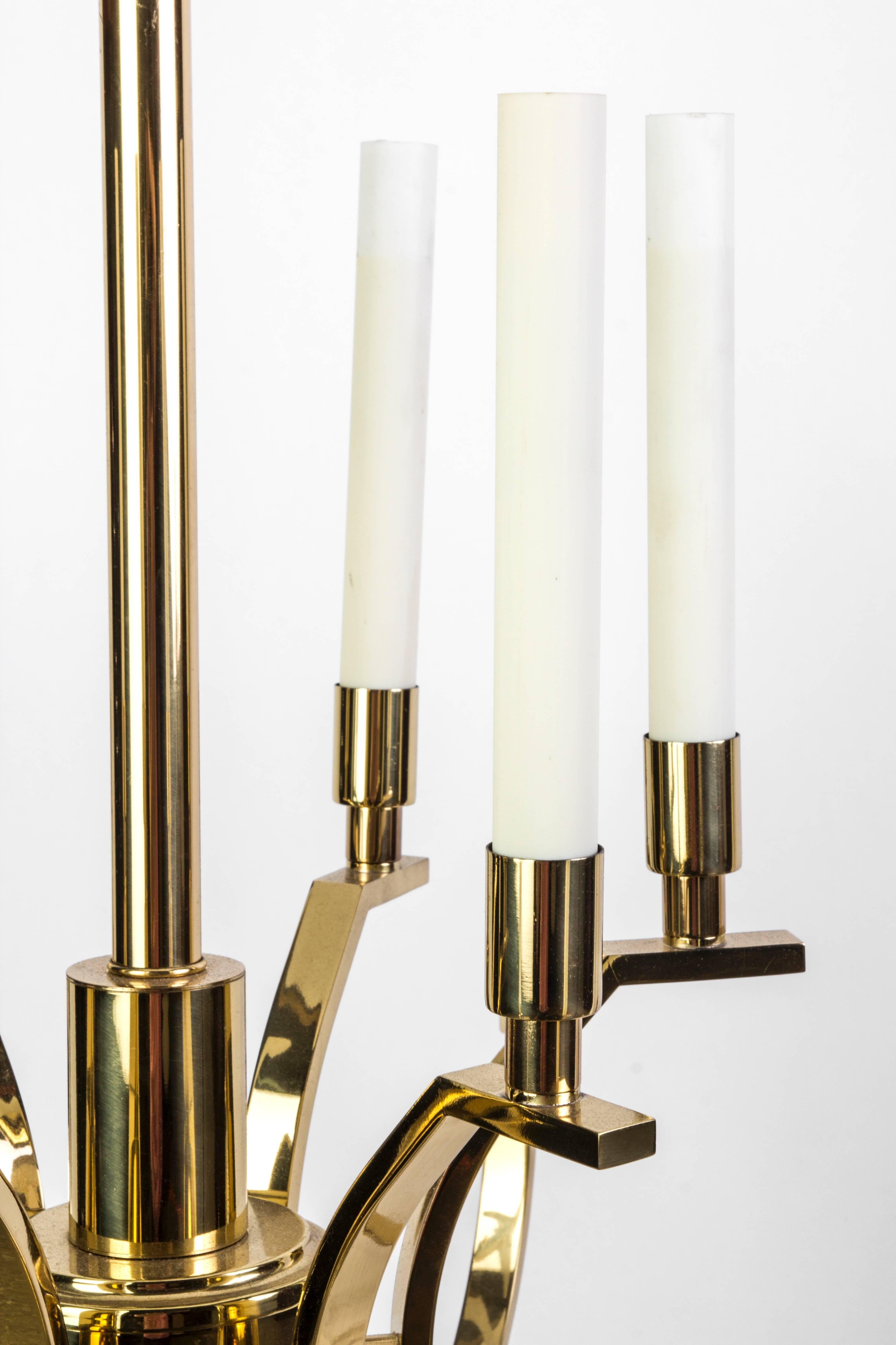 American Exquisite Mid-Century Modernist Candelabra Chandelier by Frederick Cooper For Sale