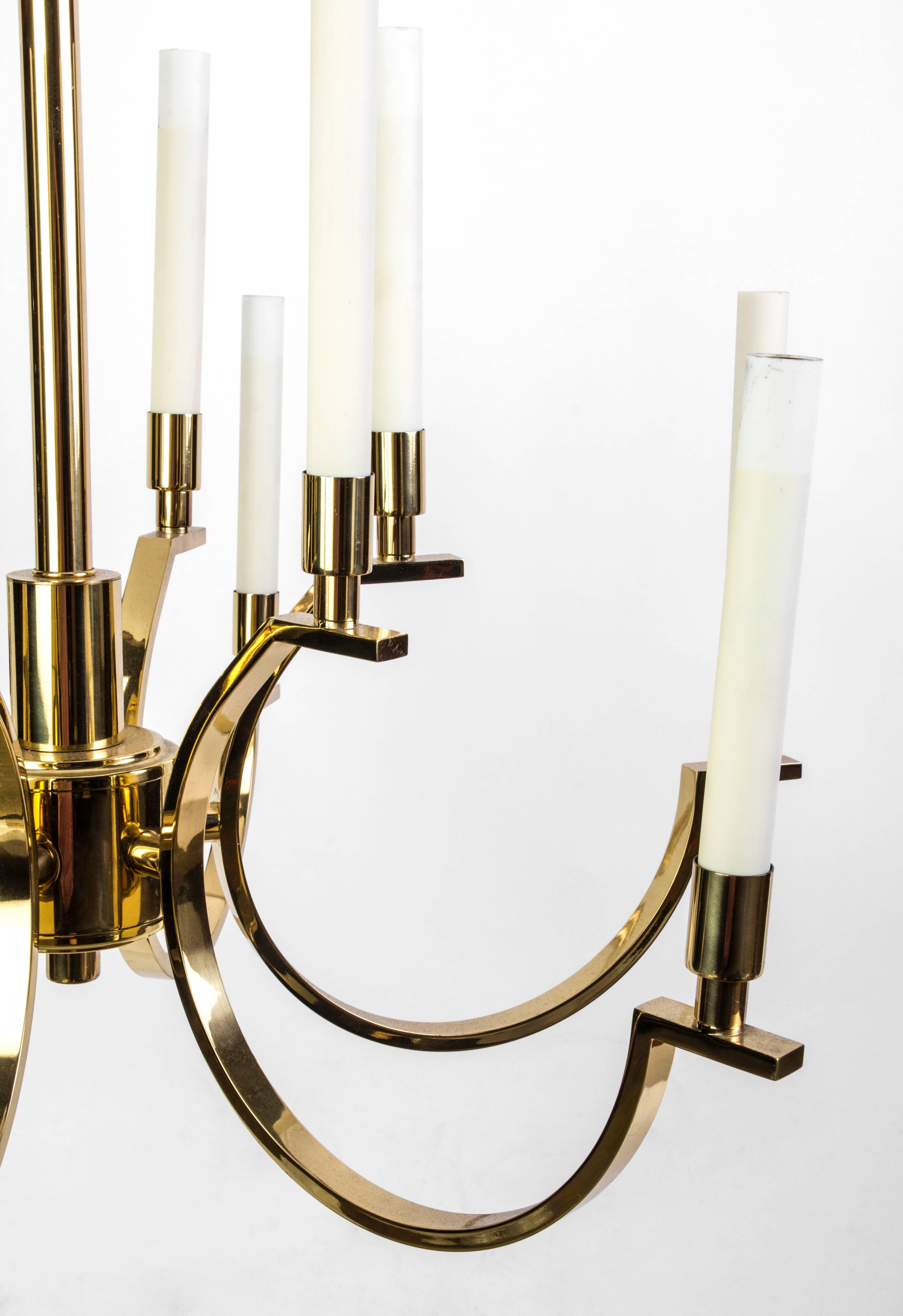 Mid-20th Century Exquisite Mid-Century Modernist Candelabra Chandelier by Frederick Cooper For Sale