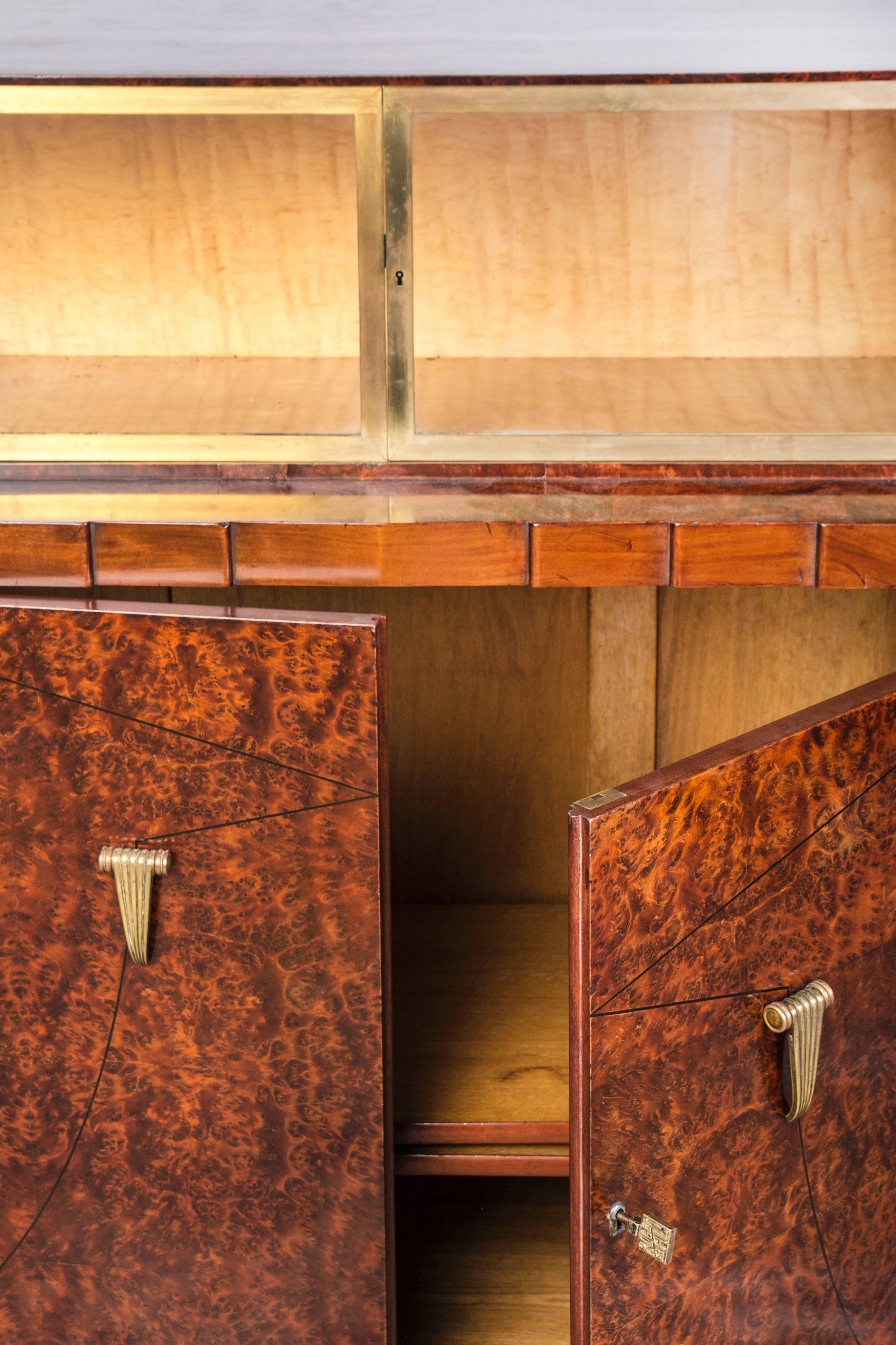 French Exquisite Art Deco Sideboard Dresser by Roger Bal For Sale