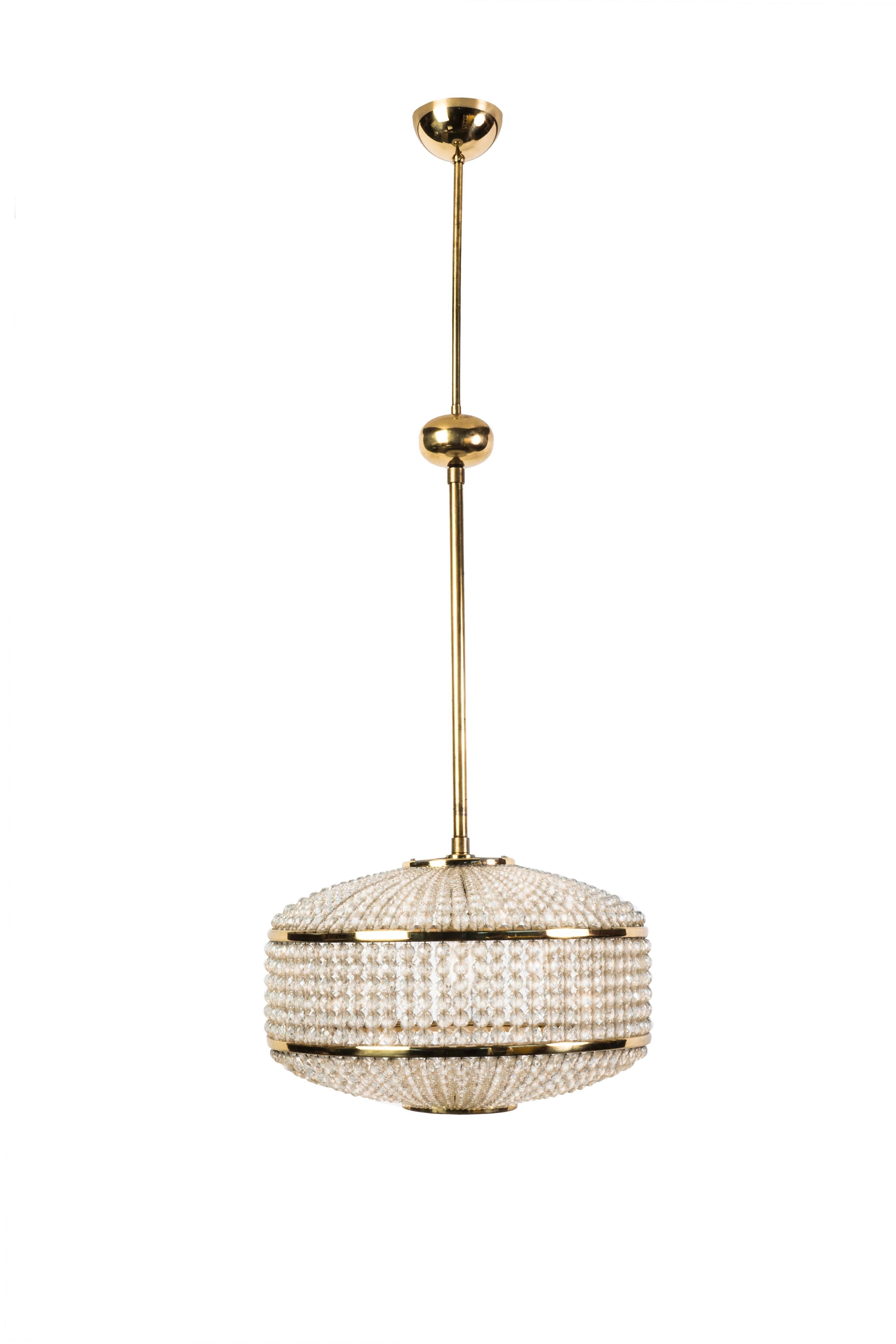 Exceptional Crystal Chandelier Pendant by Lobmeyr In Good Condition For Sale In Kingston, NY