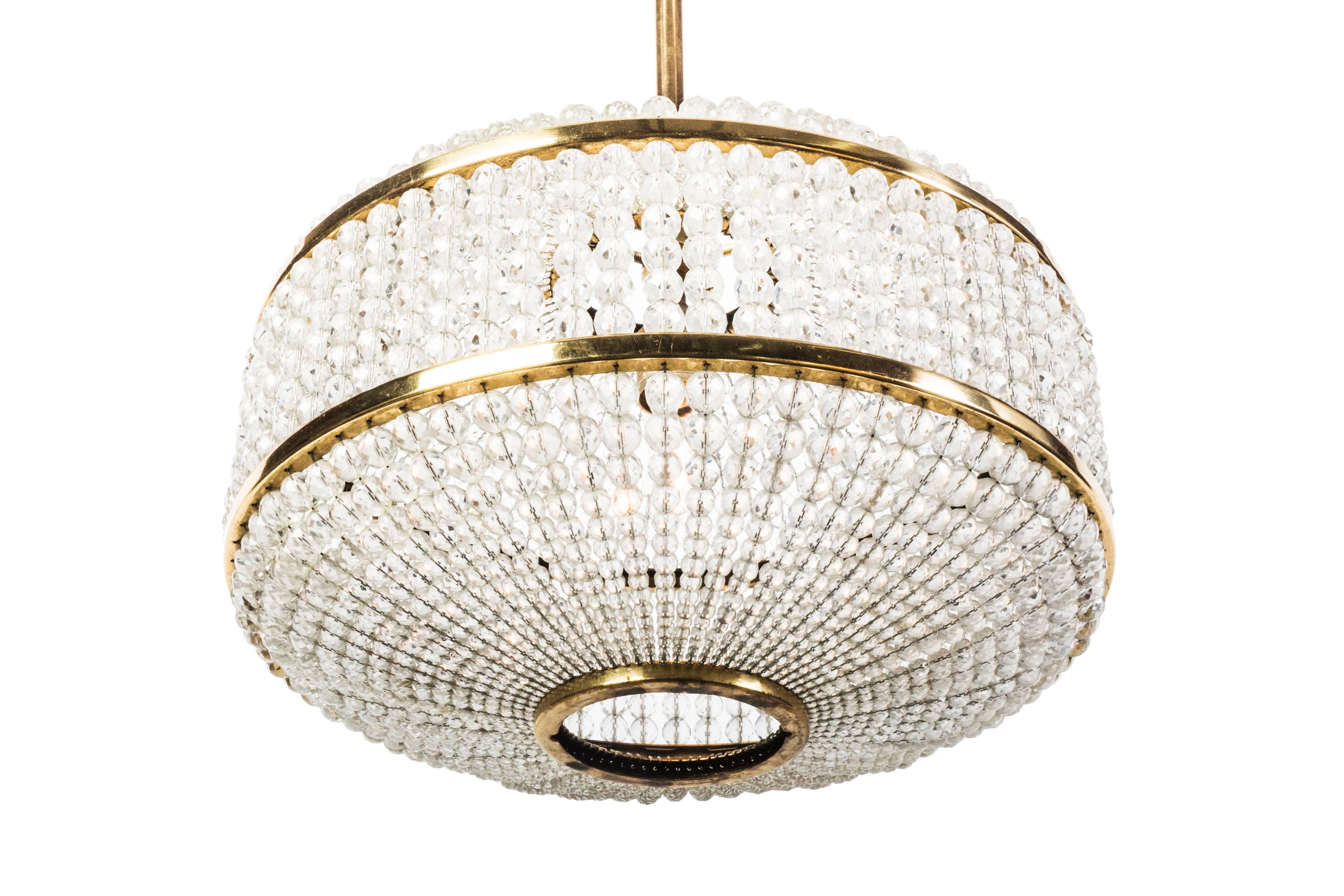 Mid-Century Modern Exceptional Crystal Chandelier Pendant by Lobmeyr For Sale