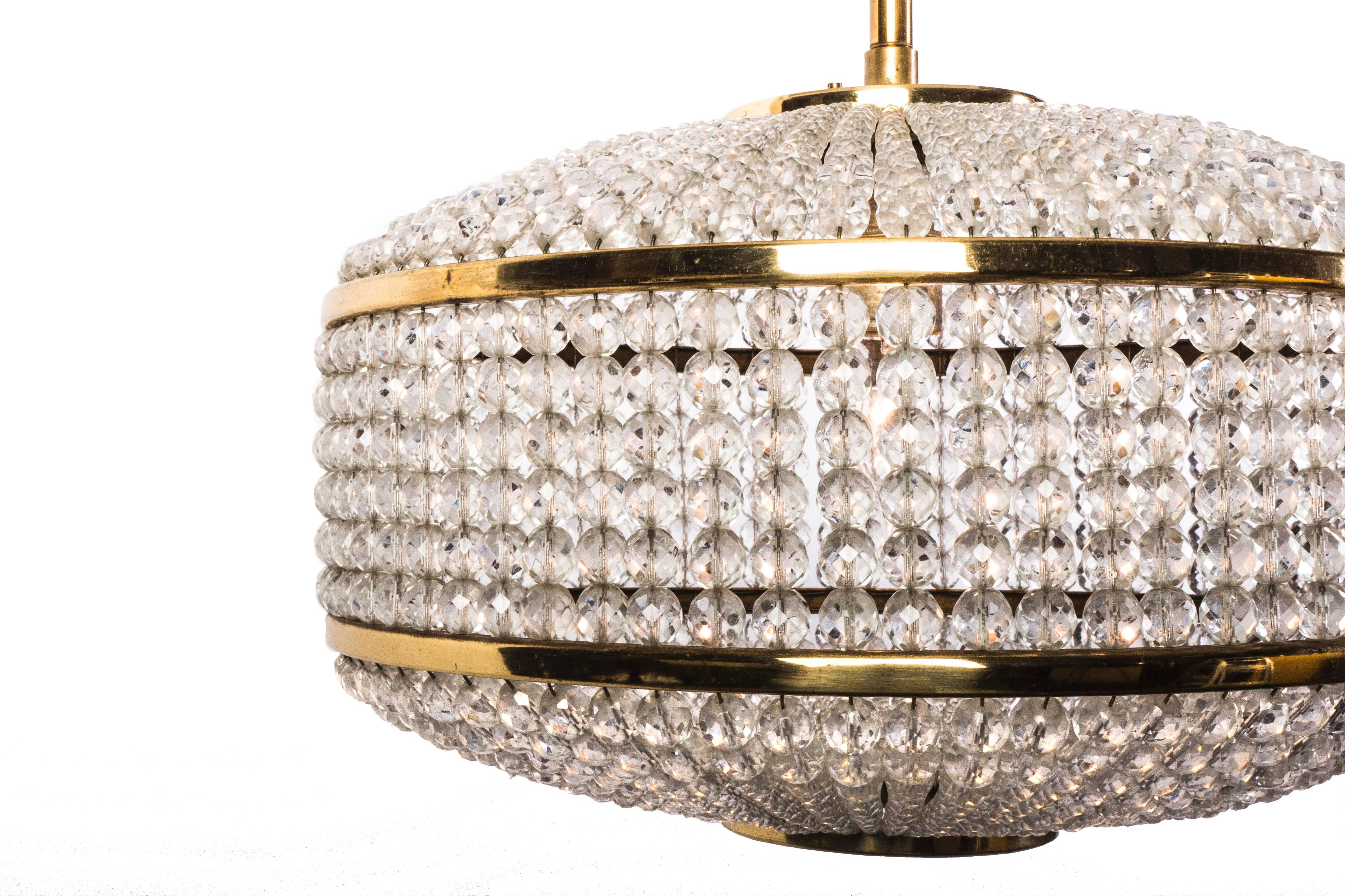 Austrian Exceptional Crystal Chandelier Pendant by Lobmeyr For Sale