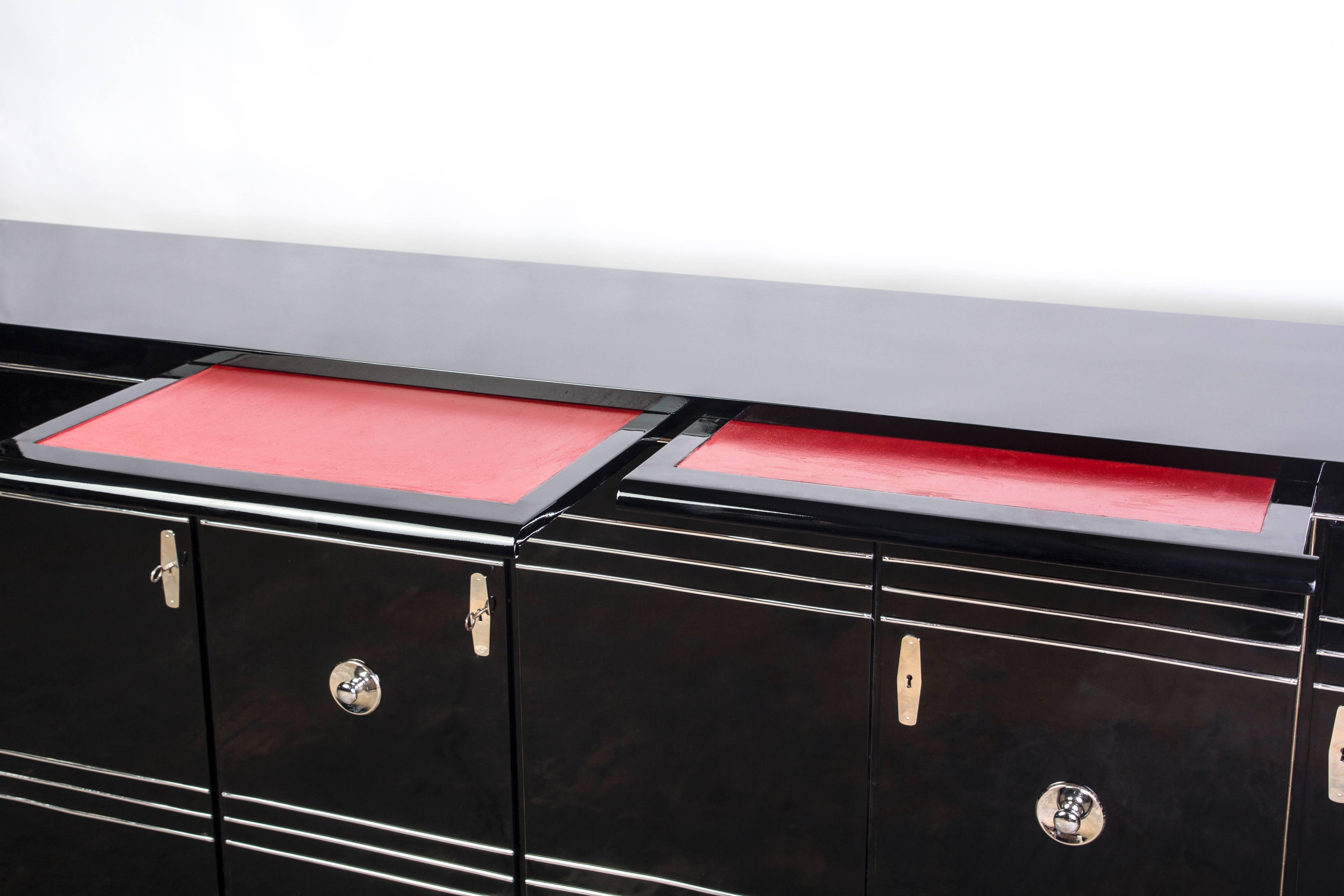 Streamlined Art Deco Chrome Sideboard In Good Condition In Kingston, NY