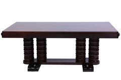 Solid Mahogany Dining Table by Gaston Poisson