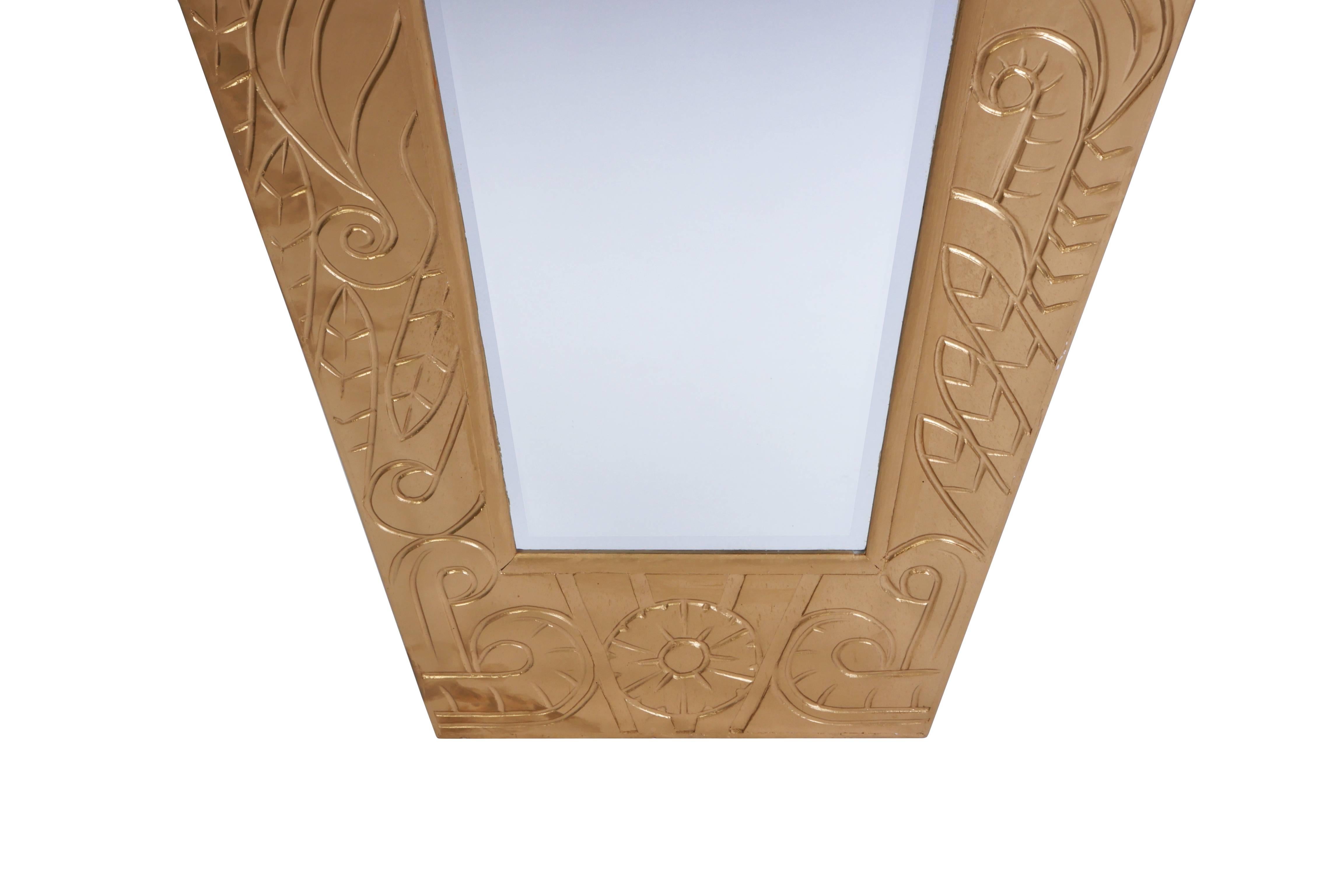 Mid-20th Century Monumental Art Deco Gilded Mirror