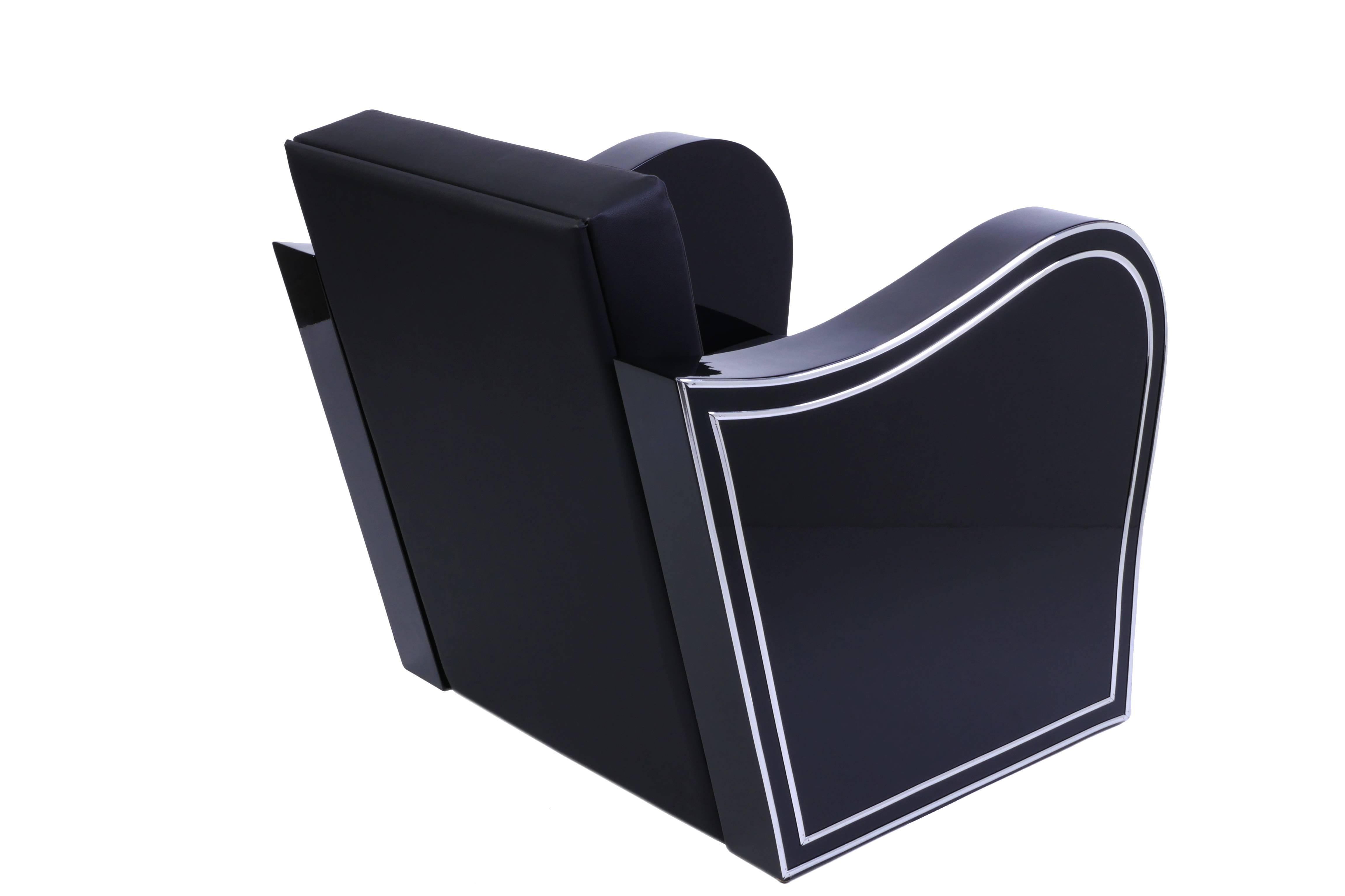 Lacquered Chic Art Deco Style Armchair