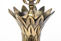 Captivating Pair of Mid-Century Modernist Brass Pineapple Table Lamps