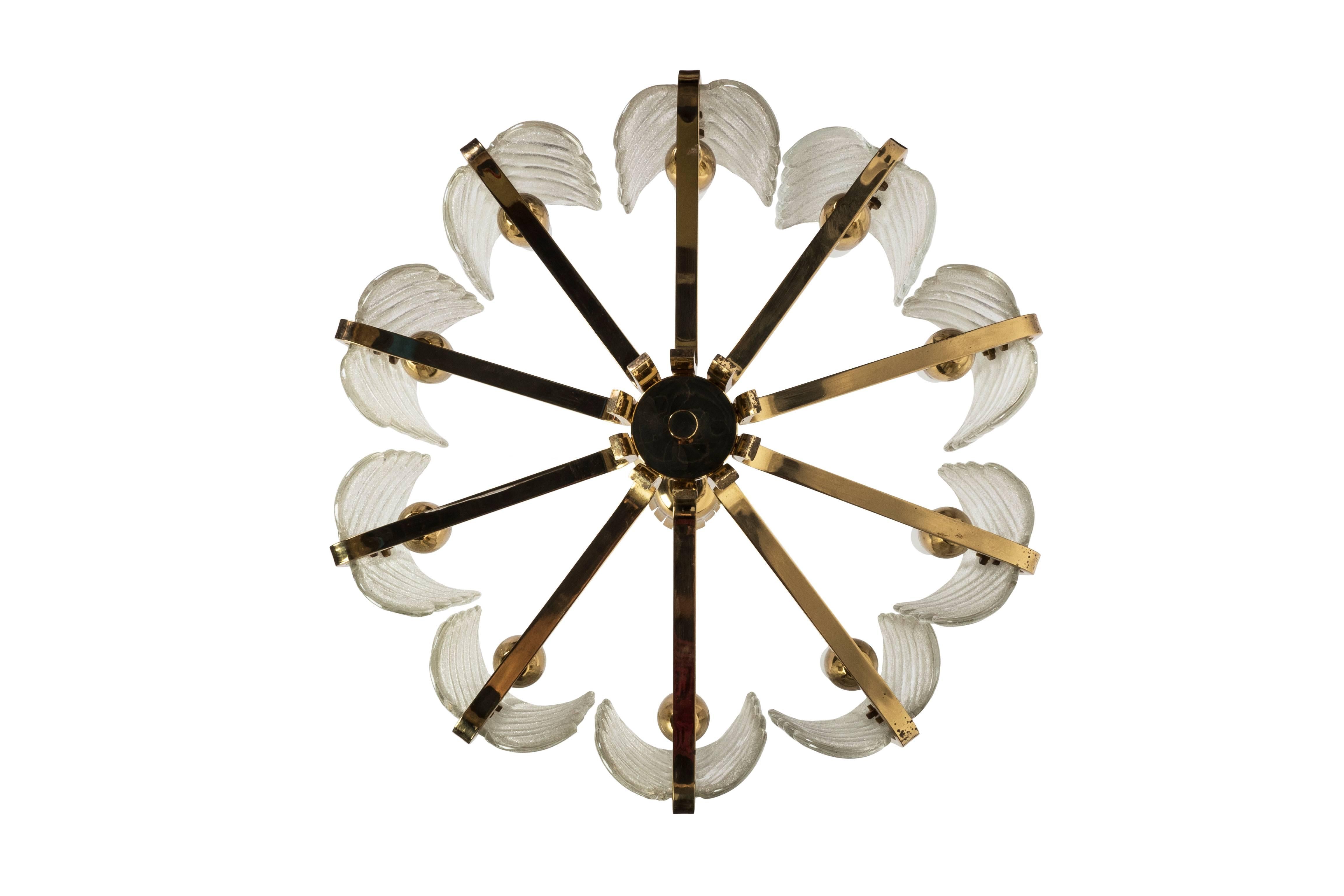 Exquisite Mid-Century Modernist Chandelier by Carl Fagerlund for Orrefors In Good Condition In Kingston, NY