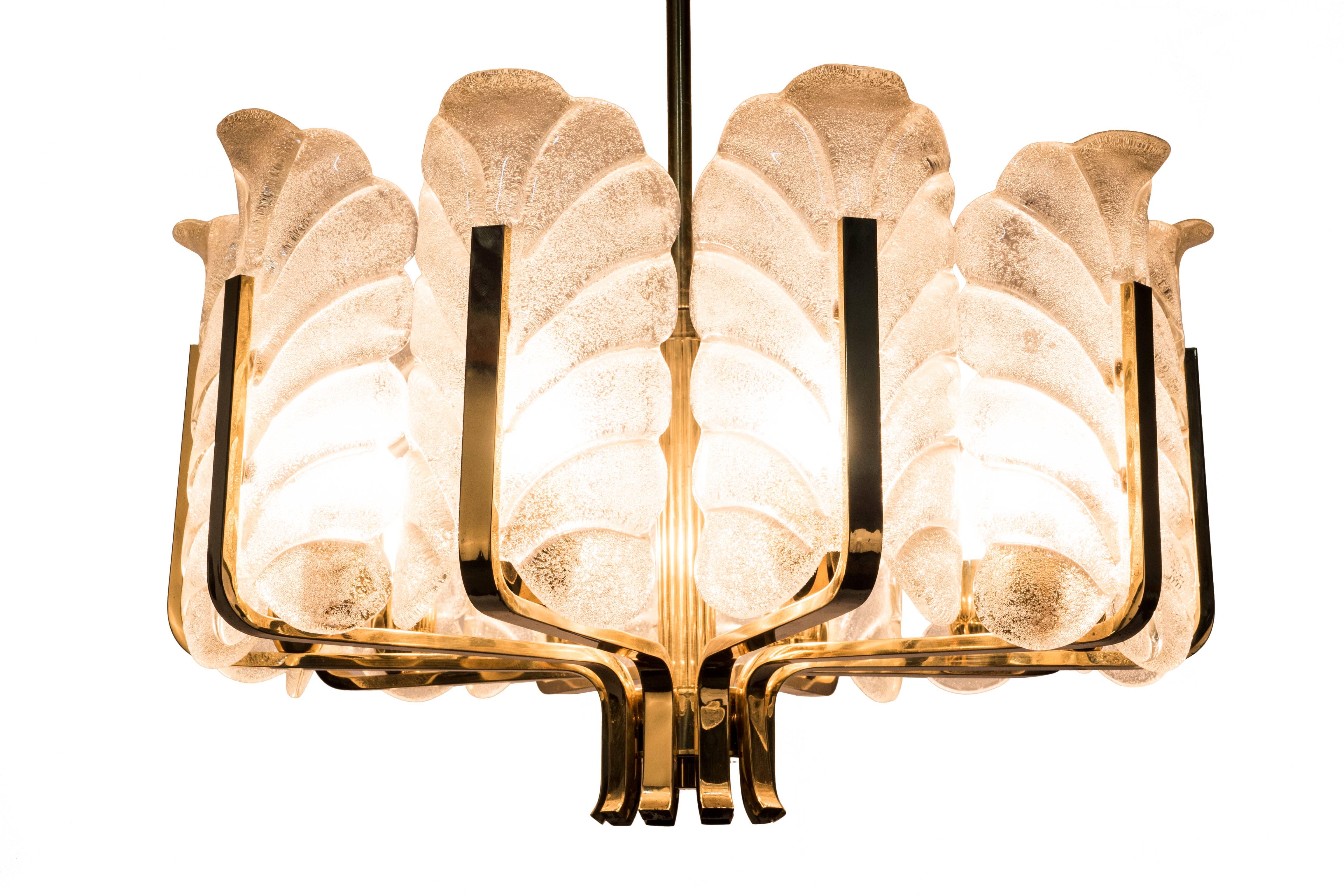 Art Deco Exquisite Mid-Century Modernist Chandelier by Carl Fagerlund for Orrefors