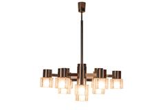 Luxe Mid-Century Cubist Chandelier by Sciolari
