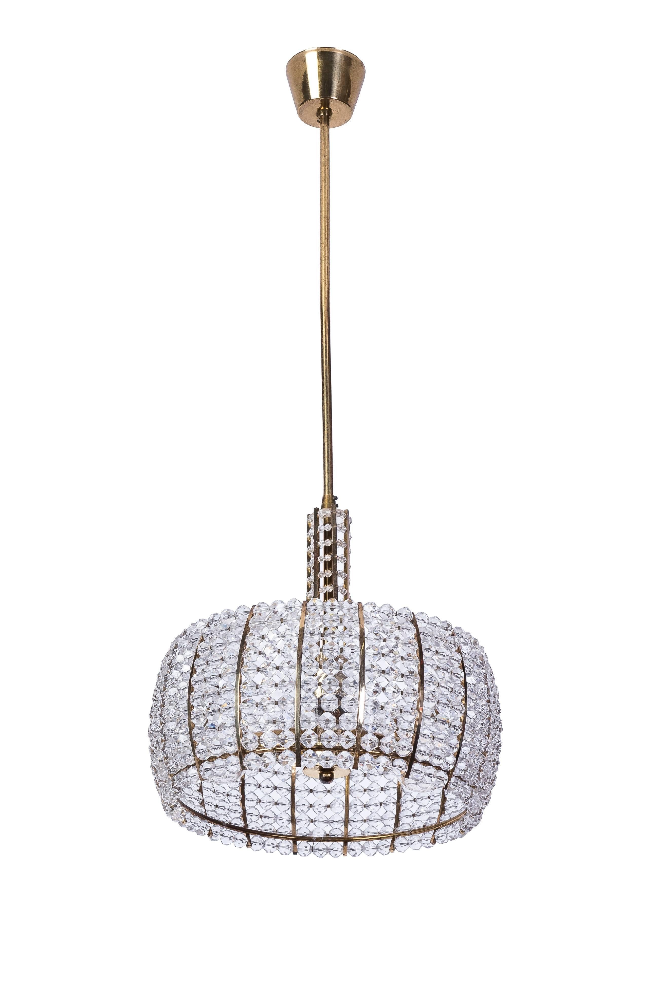 Austrian Sensational Mid-Century Modernist Chandelier by Emil Stejnar for Rupert Nikoll For Sale