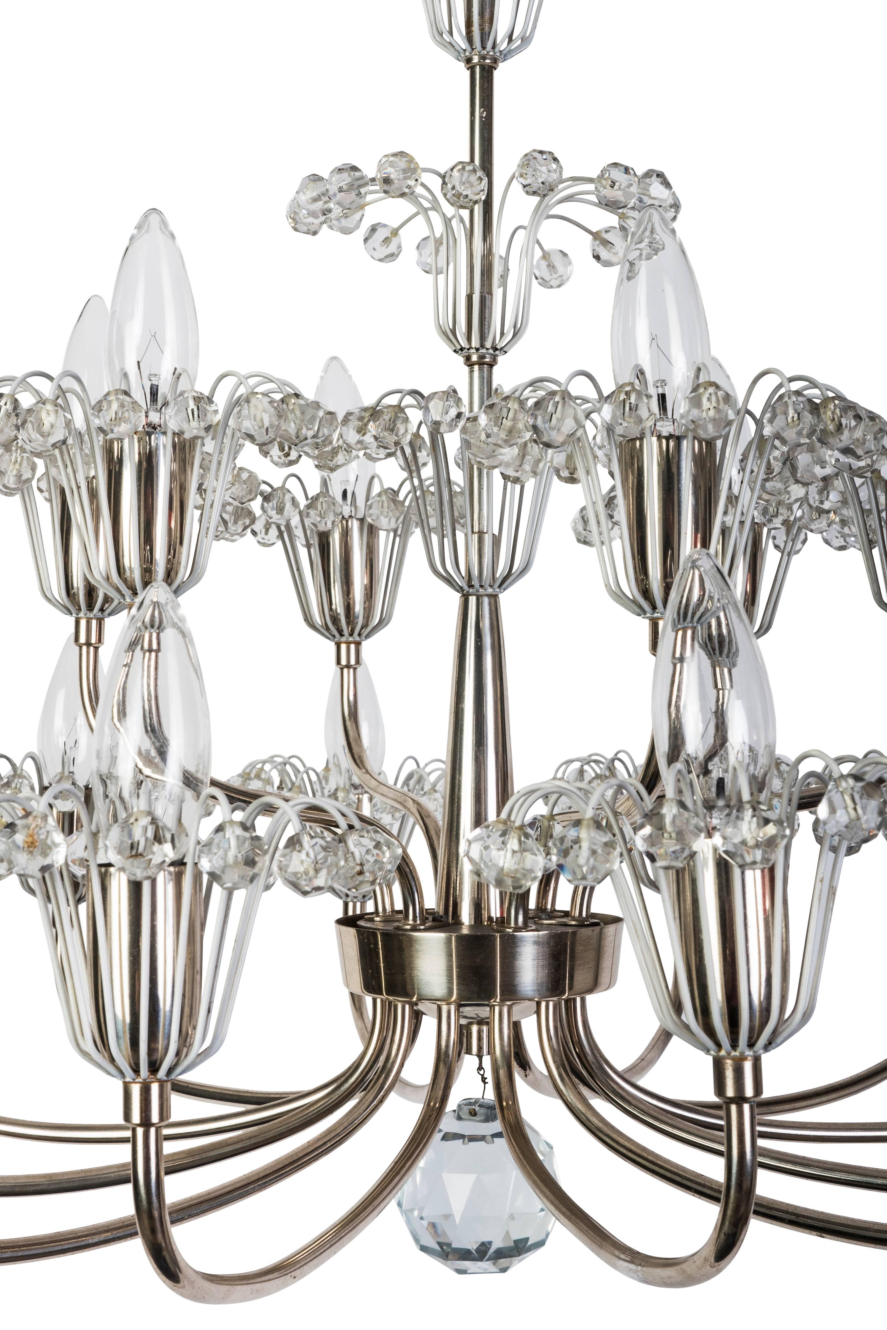 Grand Fountain Chandelier by Emil Stejnar In Good Condition For Sale In Kingston, NY