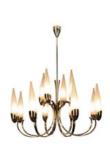 Wonderful 1950s Italian Candelabra Chandelier in the Manner of Stilnovo