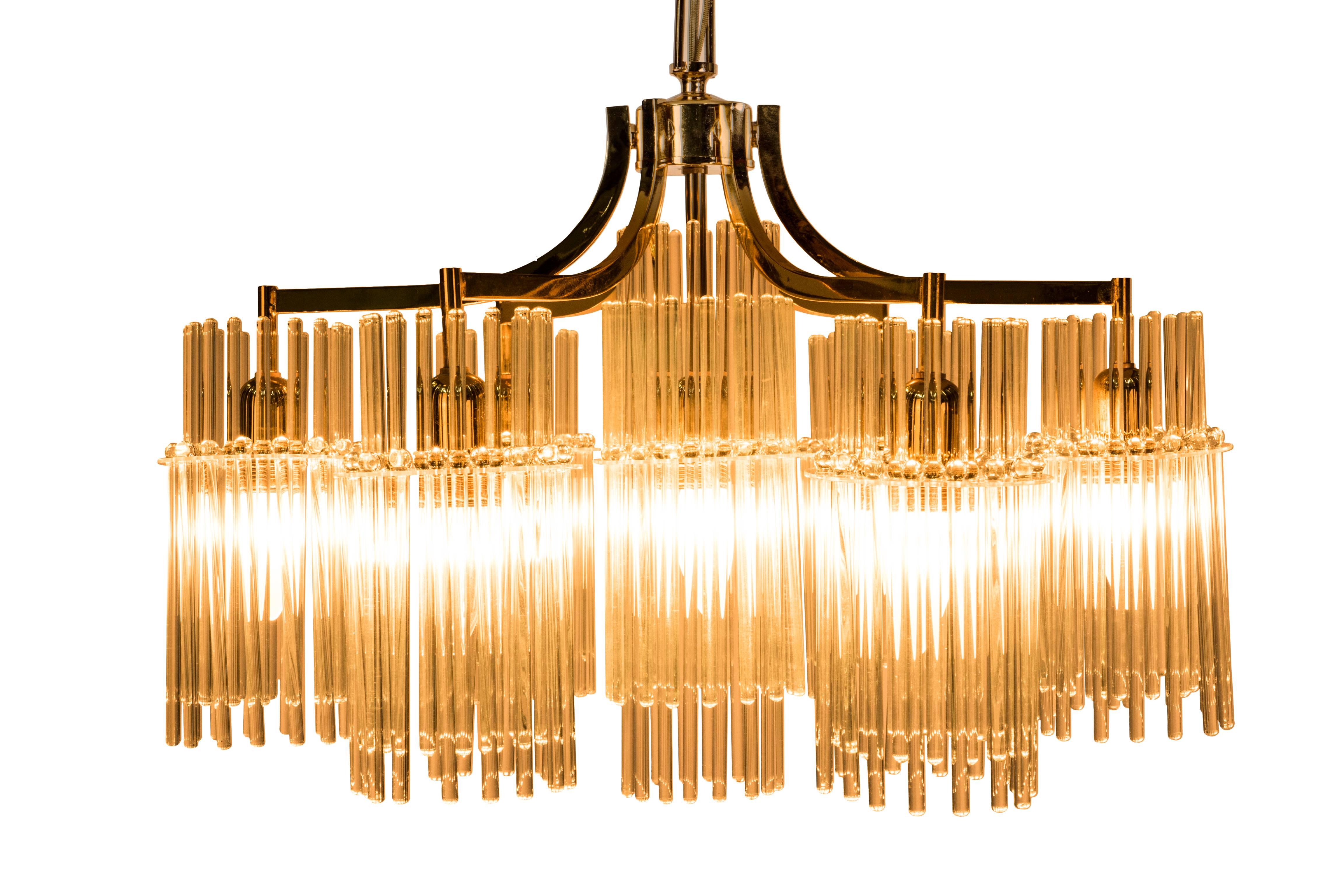 German Exceptional Crystal Chandelier Pendant by Palwa