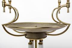 Brass Hardware and Marble Base Table Lamp by Tommi Parzinger