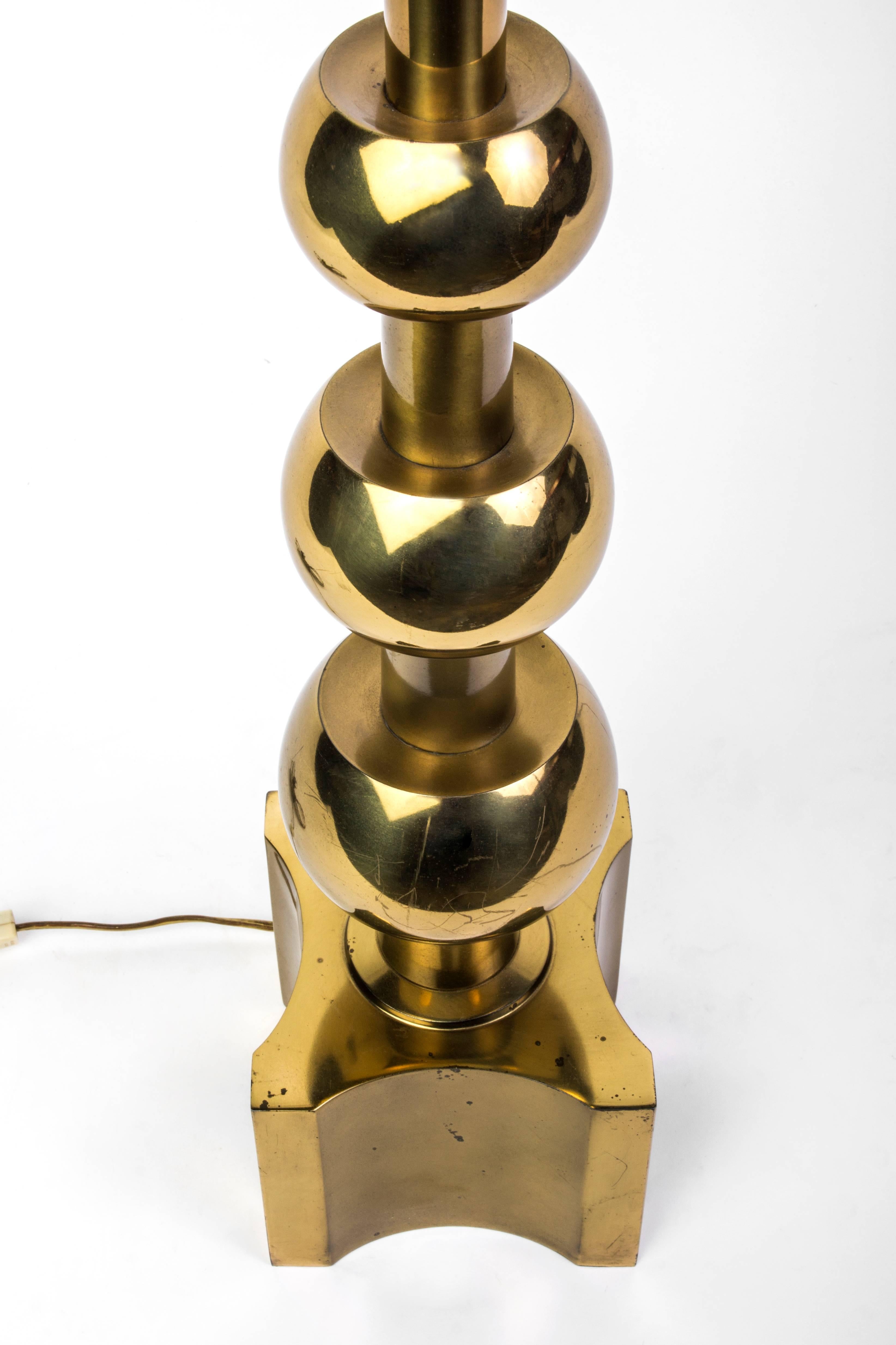 American Mid-Century Modernist Brass Lamp by Stiffel