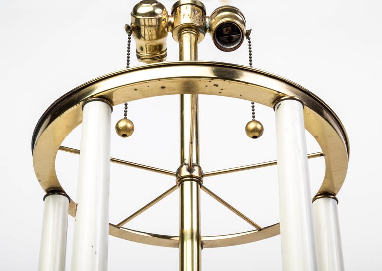 Brass Hardware and Faux Marble Base Table Lamp in the Style of