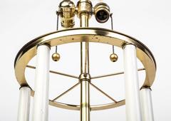 Brass Hardware and Faux Marble Base Table Lamp in the Style of Parzinger