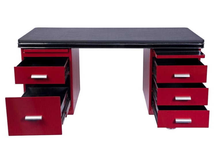 Wonderful Art Deco Metal Desk by Bauhaus at 1stDibs