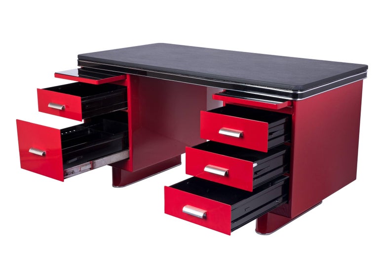 Wonderful Art Deco Metal Desk by Bauhaus at 1stDibs