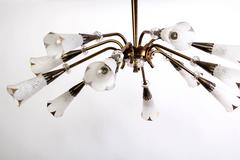 Mid-Century Genet et Michon Chandelier with Shades by Sevres