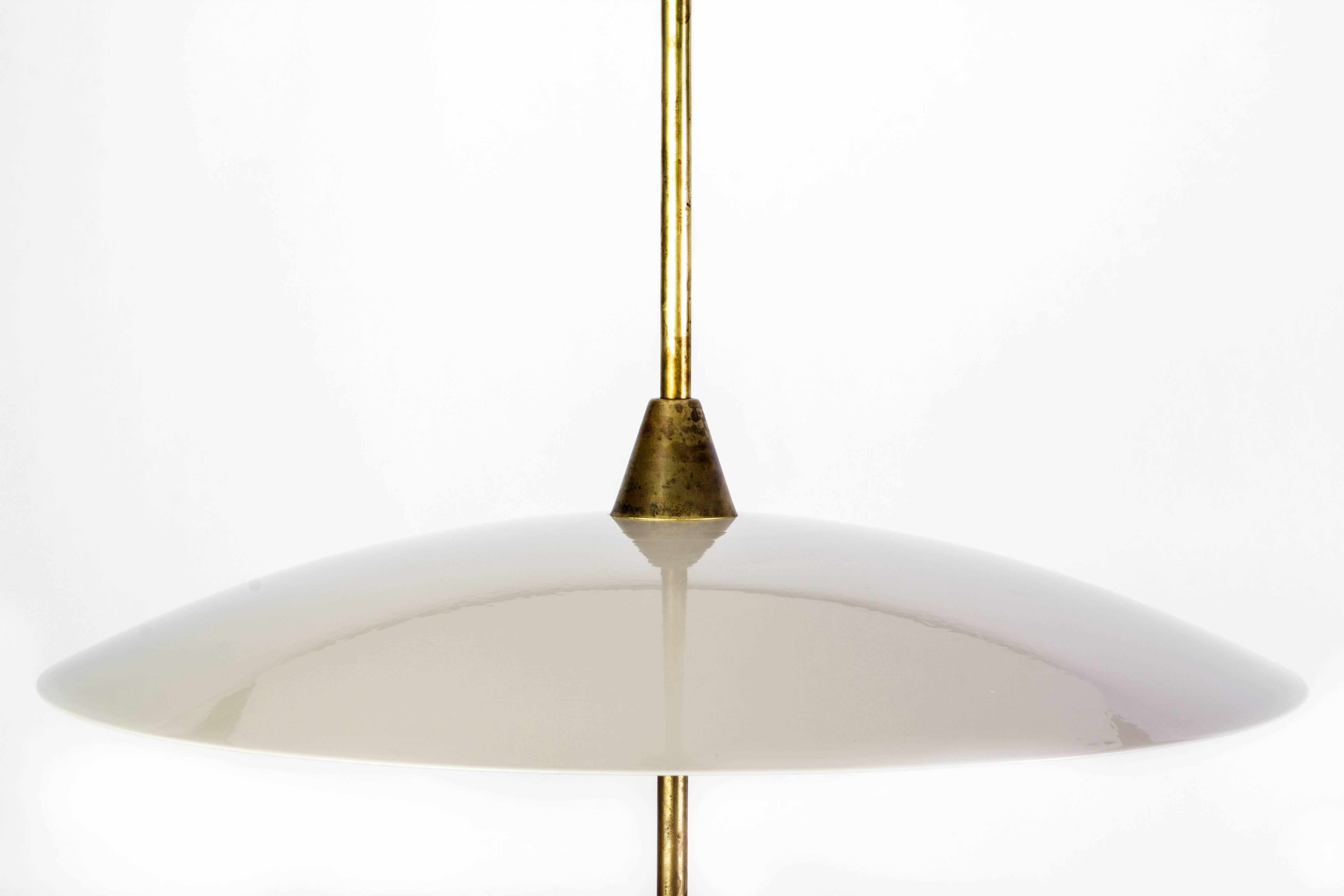 Enameled Chic Ceiling Lamp in the style of Stilnovo, Italy