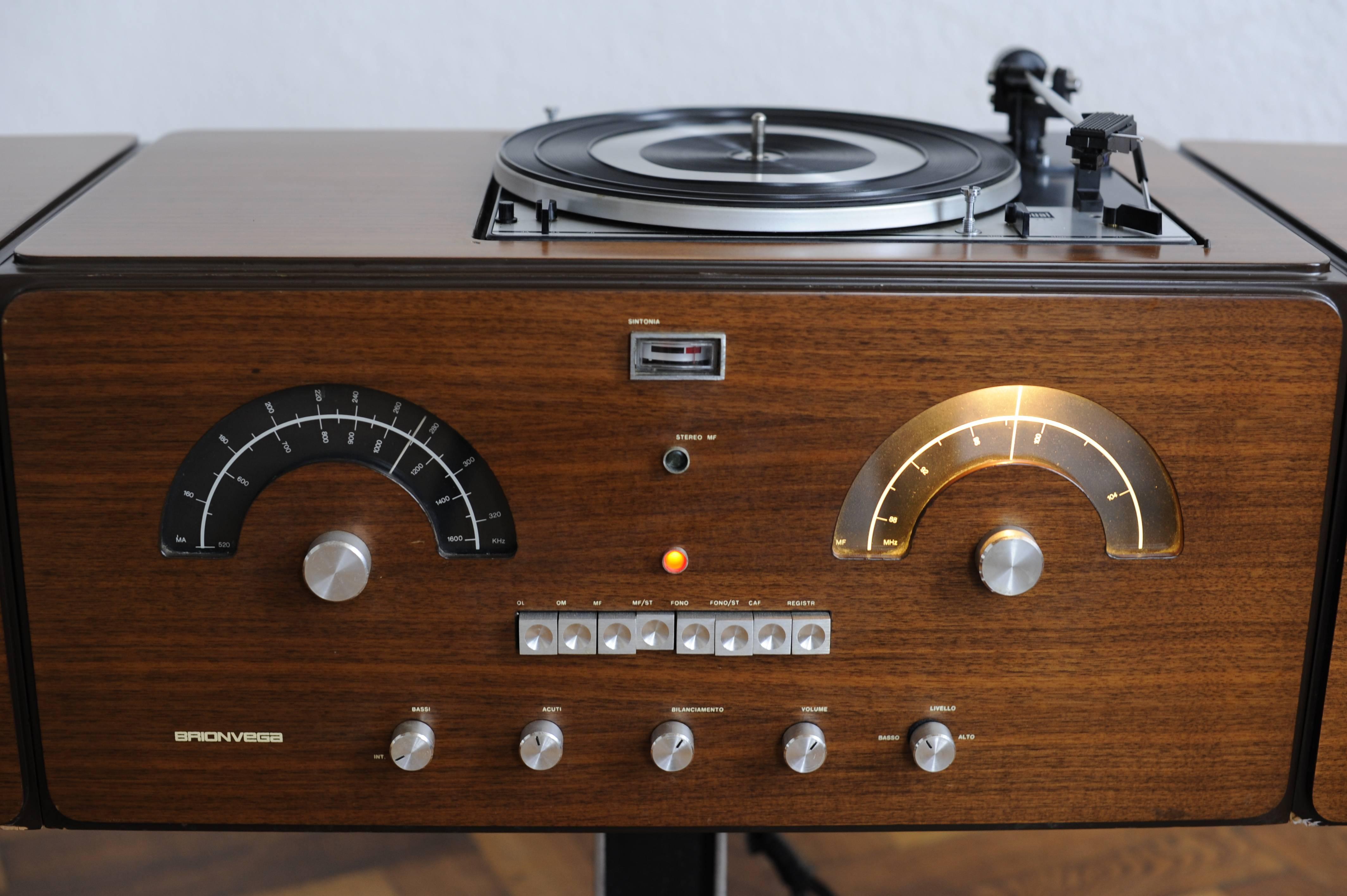 20th Century Vintage Brionvega RR 126 FO ST Record Player Turntable Radio 1965 David Bowie