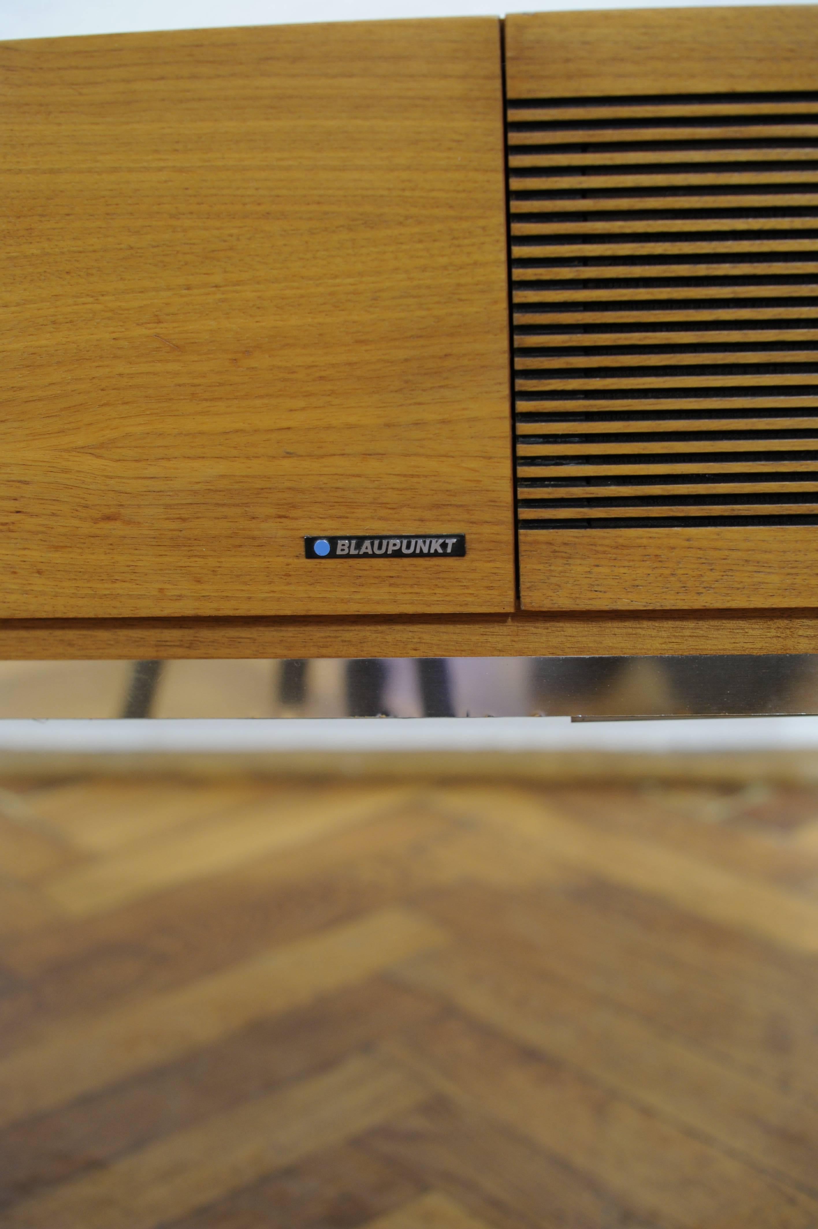 German Vintage 1960s Arizona Blaupunkt Dual Turntable Record Player Radio Walnut Wood