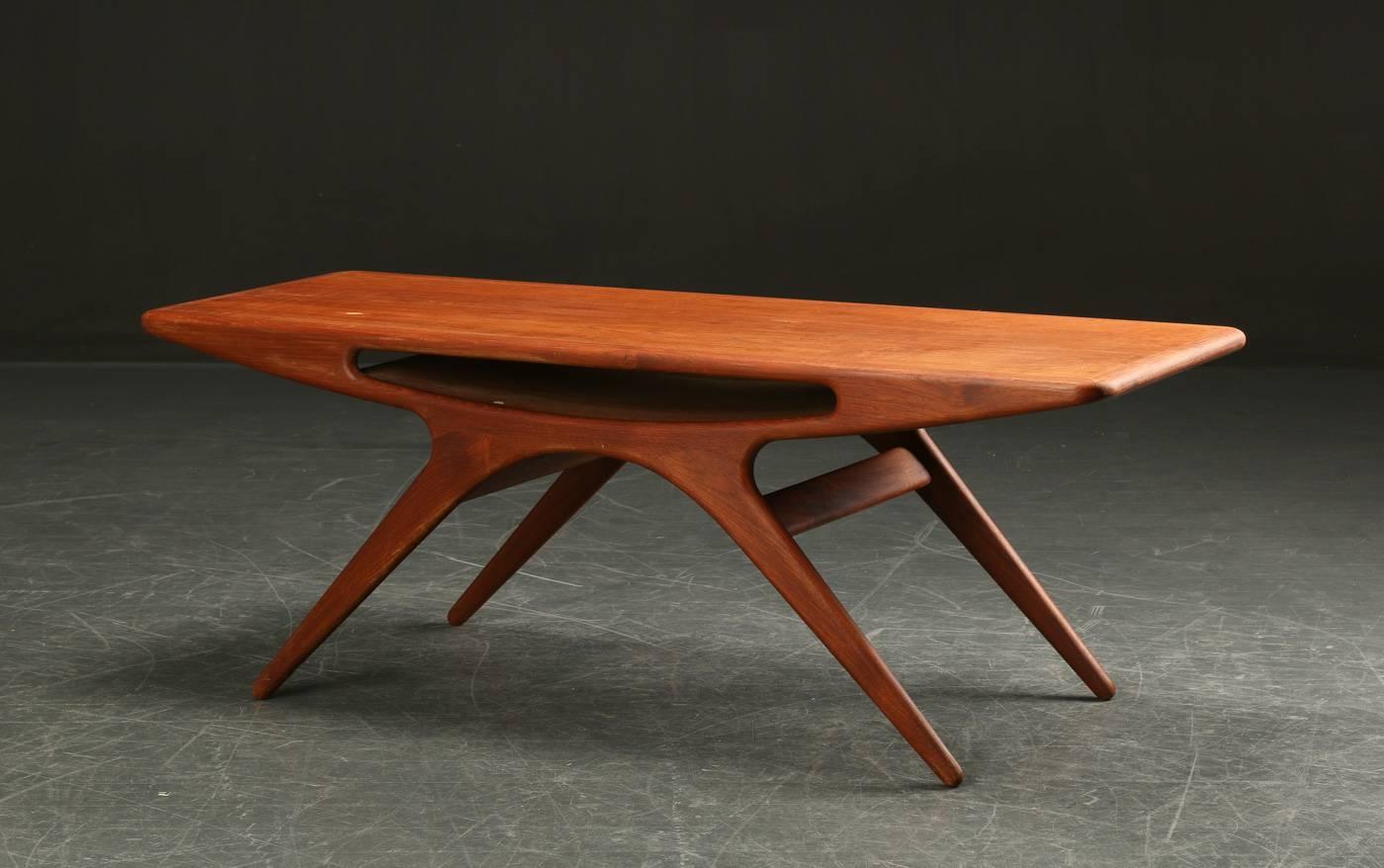 Scandinavian Modern 1970s 'Smile' Coffee Table by Johannes Andersen for CFC Silkeborg For Sale