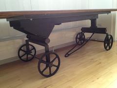 Extremely Unique Victorian Cutting Table in Pitch Pine