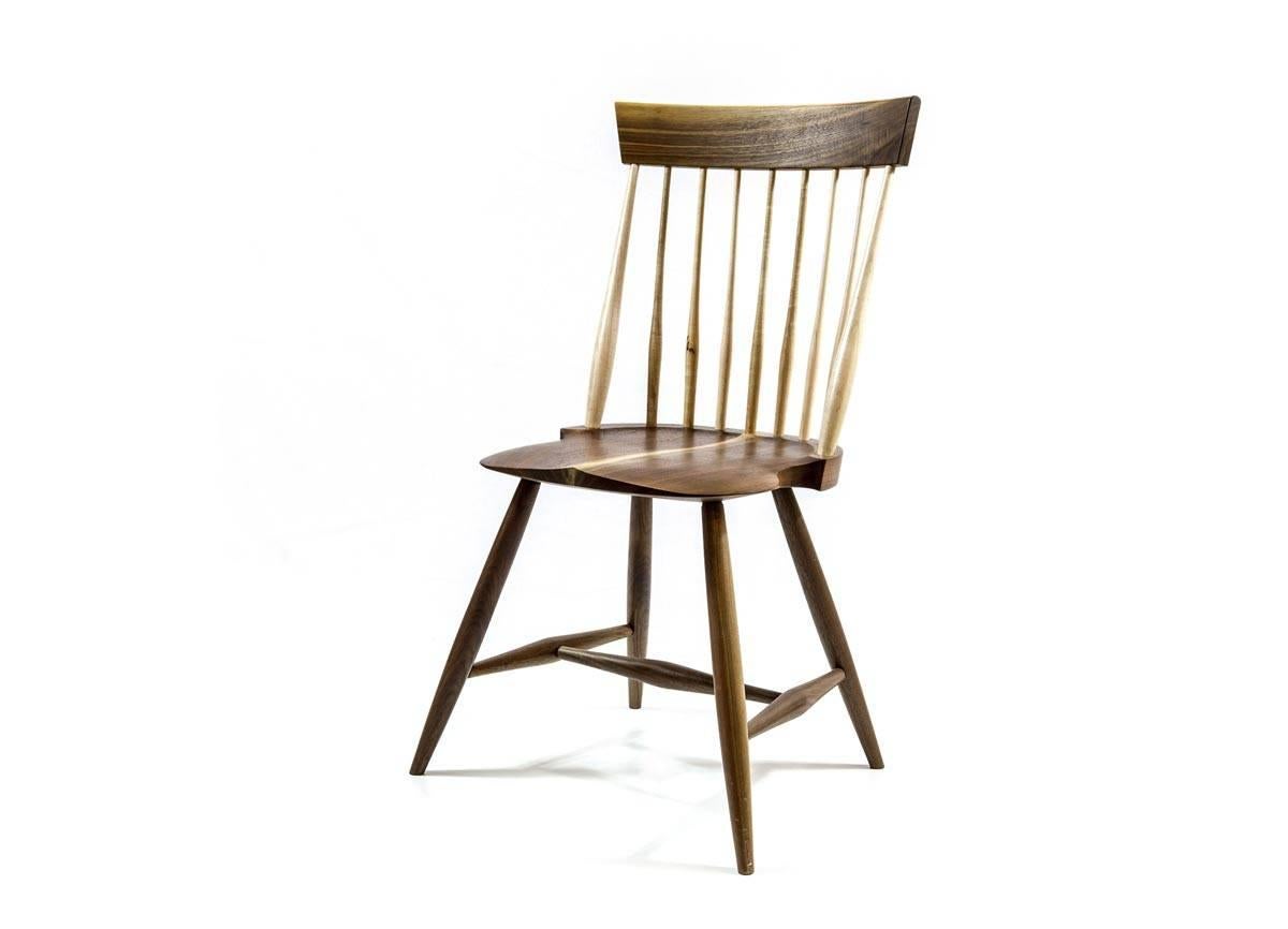 Shimna Berkshire Side Chair in Walnut with Maple Details For Sale 3