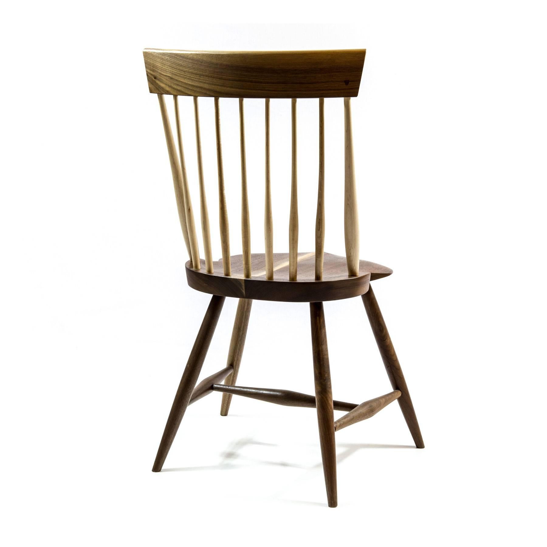 Shimna Berkshire Side Chair in Walnut with Maple Details For Sale 2