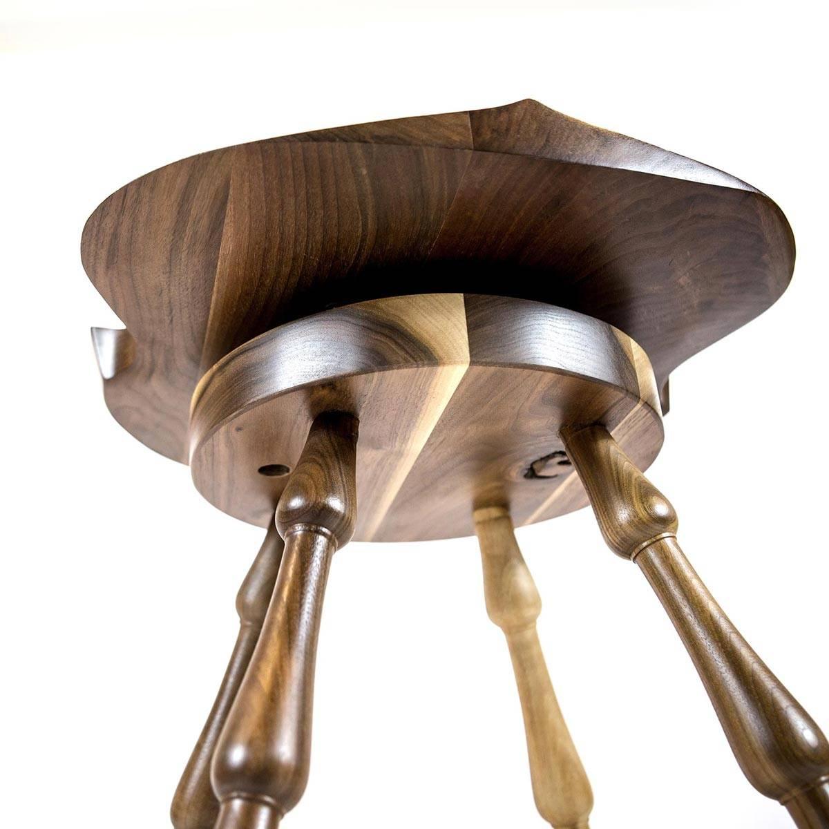 Contemporary Brubaker Swivel Stool in Walnut, Amish Made For Sale