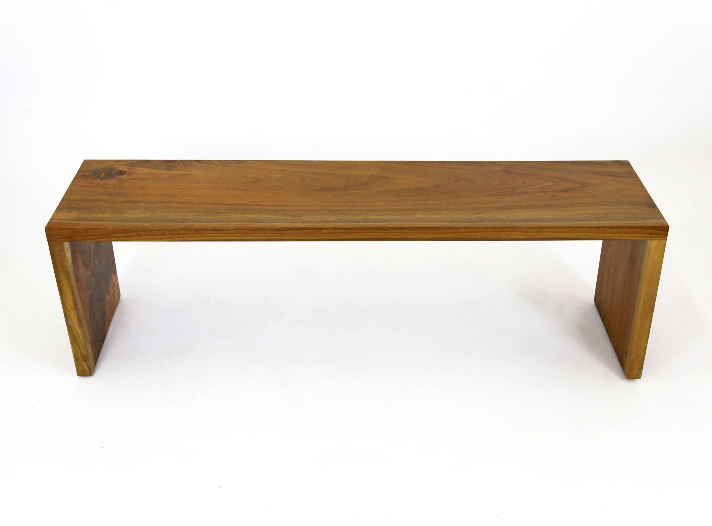 A simple, minimal hardwood bench for use in just about any setting: Residential, commercial, or hospitality, it is amazing how a bit of natural American hardwood can add warmth and authenticity to an environment!

Each bench is custom-made to order