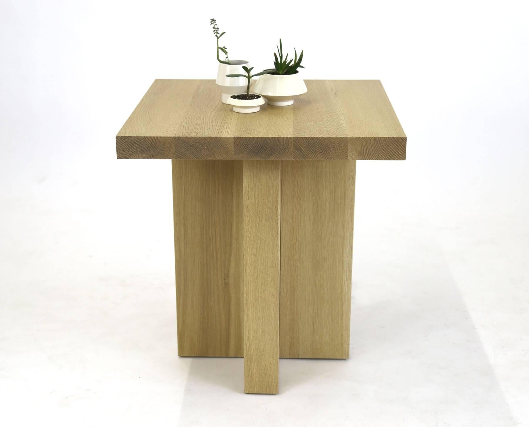 Contemporary Shimna White Oak Square Side Table For Sale