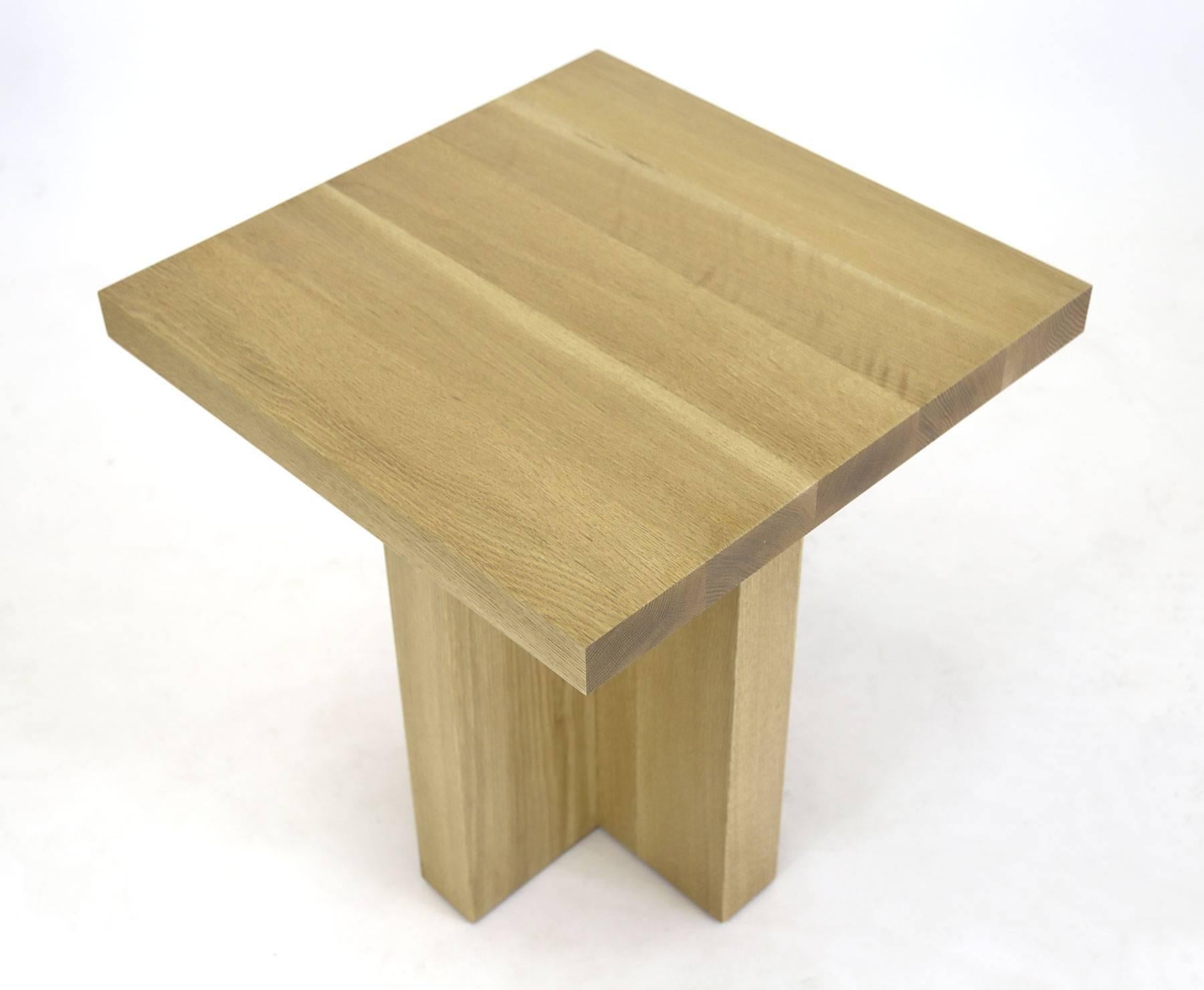 American Shimna White Oak Square Side Table For Sale