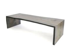 Sentient Folded Maple Slab Live Edge Coffee Table with Driftwood Finish
