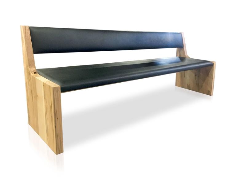 Sentient Upholstered Banquette Bench In Maple Hardwood For Sale At