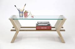 Sentient 'Friends' Coffee Table in Maple, Walnut, Glass and Copper