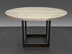 Sentient Flow Round Pedestal Table in Ambrosia Maple with Live Edge