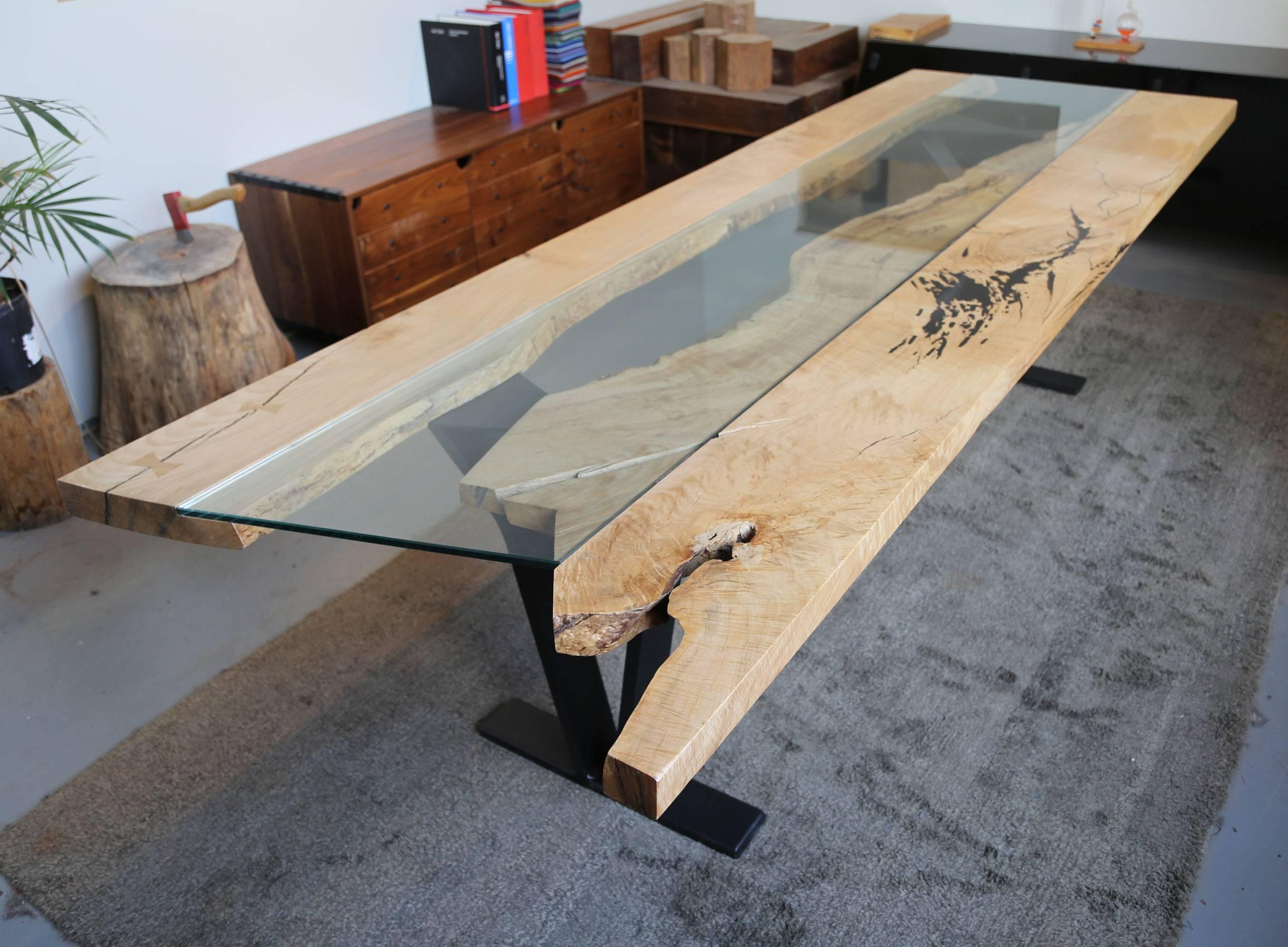 Sentient Colorado Table with Glass in Maple 3
