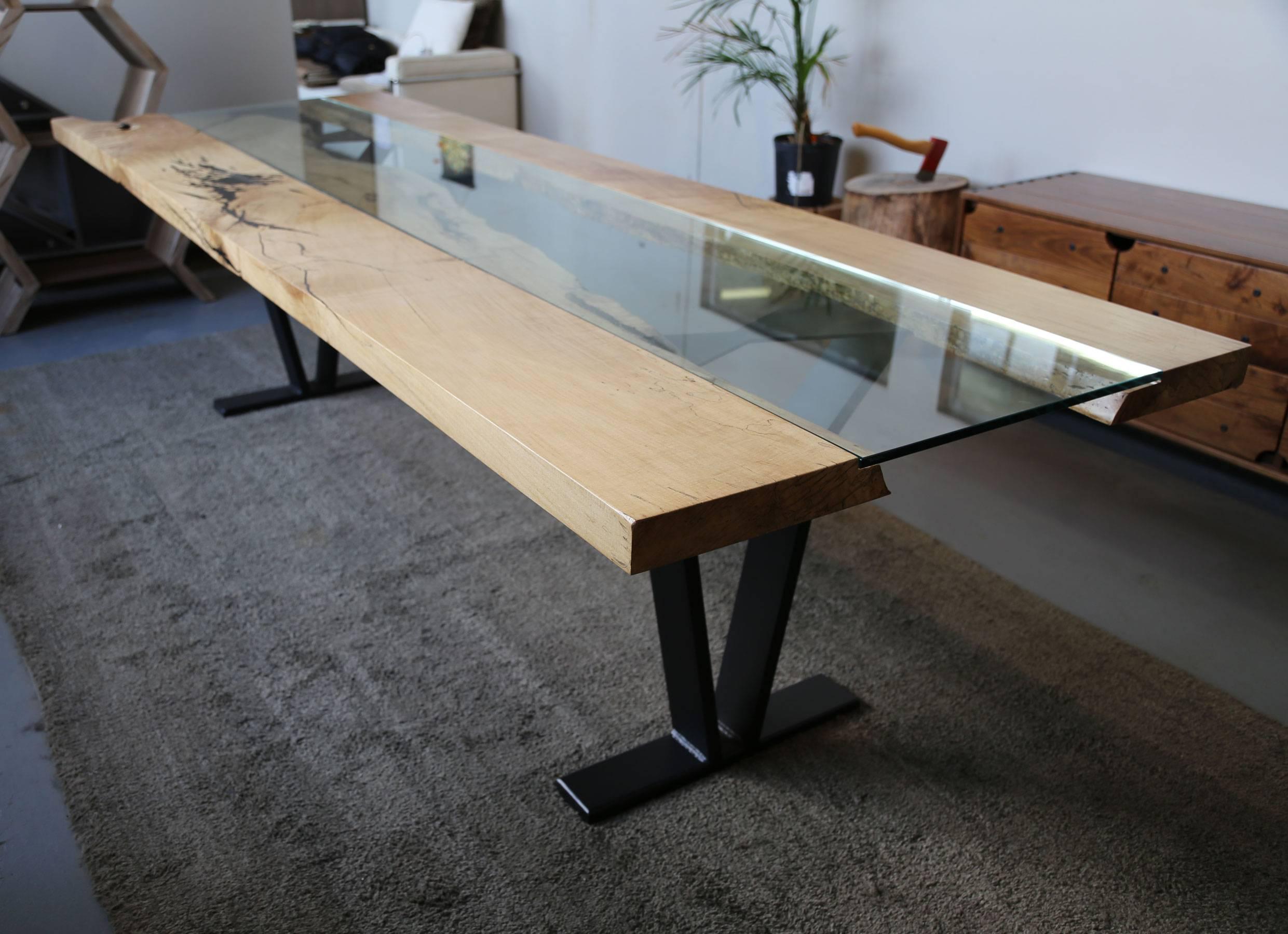 Sentient Colorado Table with Glass in Maple 2