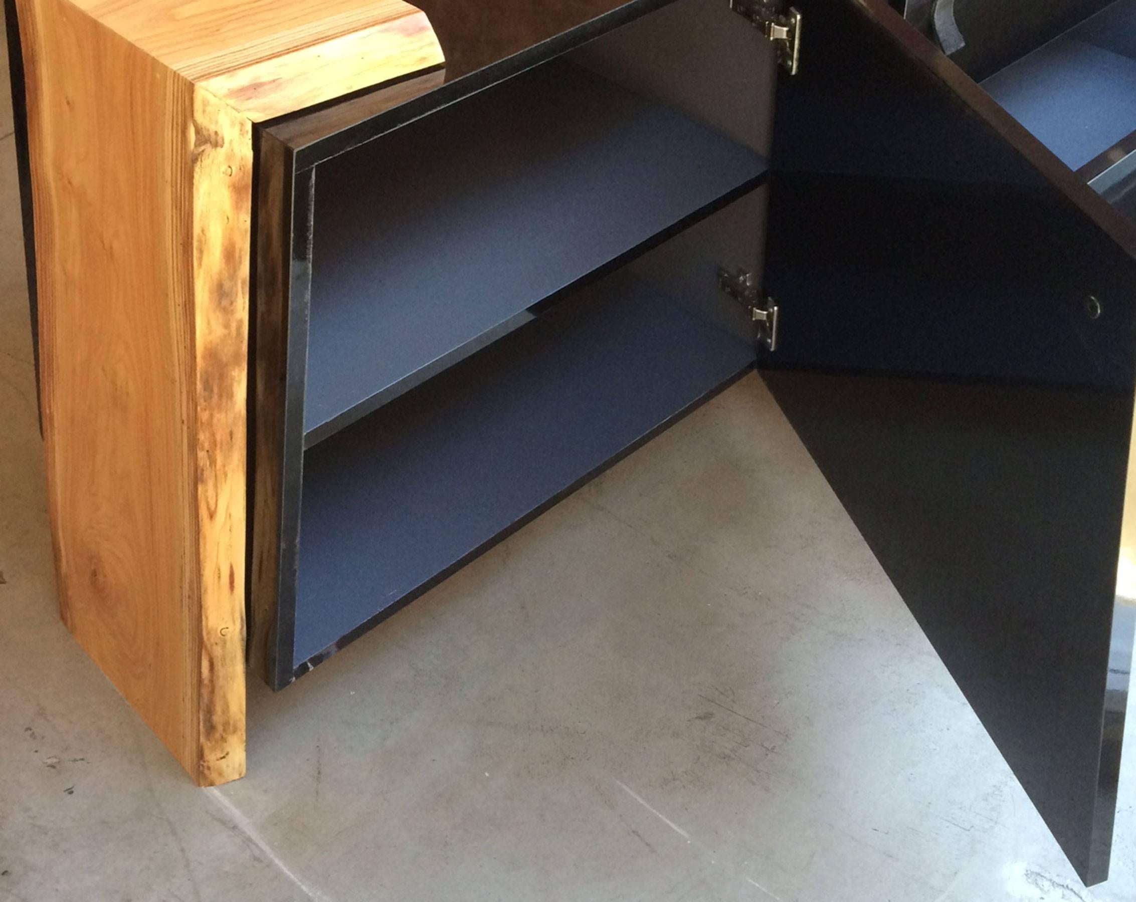 Sentient Luxor Credenza featuring Live Edge with Leather Pulls For Sale 2