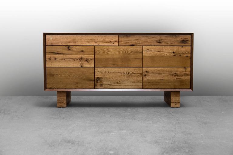 Sentient New Old Dresser Distressed Reclaimed Oak And Walnut Eight