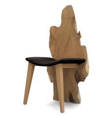 Sentient Locust Accent Chair with Black Wool Upholstery Live Edge Hardwood Slab 1