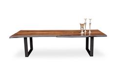Sentient Signature Live Edge American Black Walnut Slab Table Steel Frame Legs