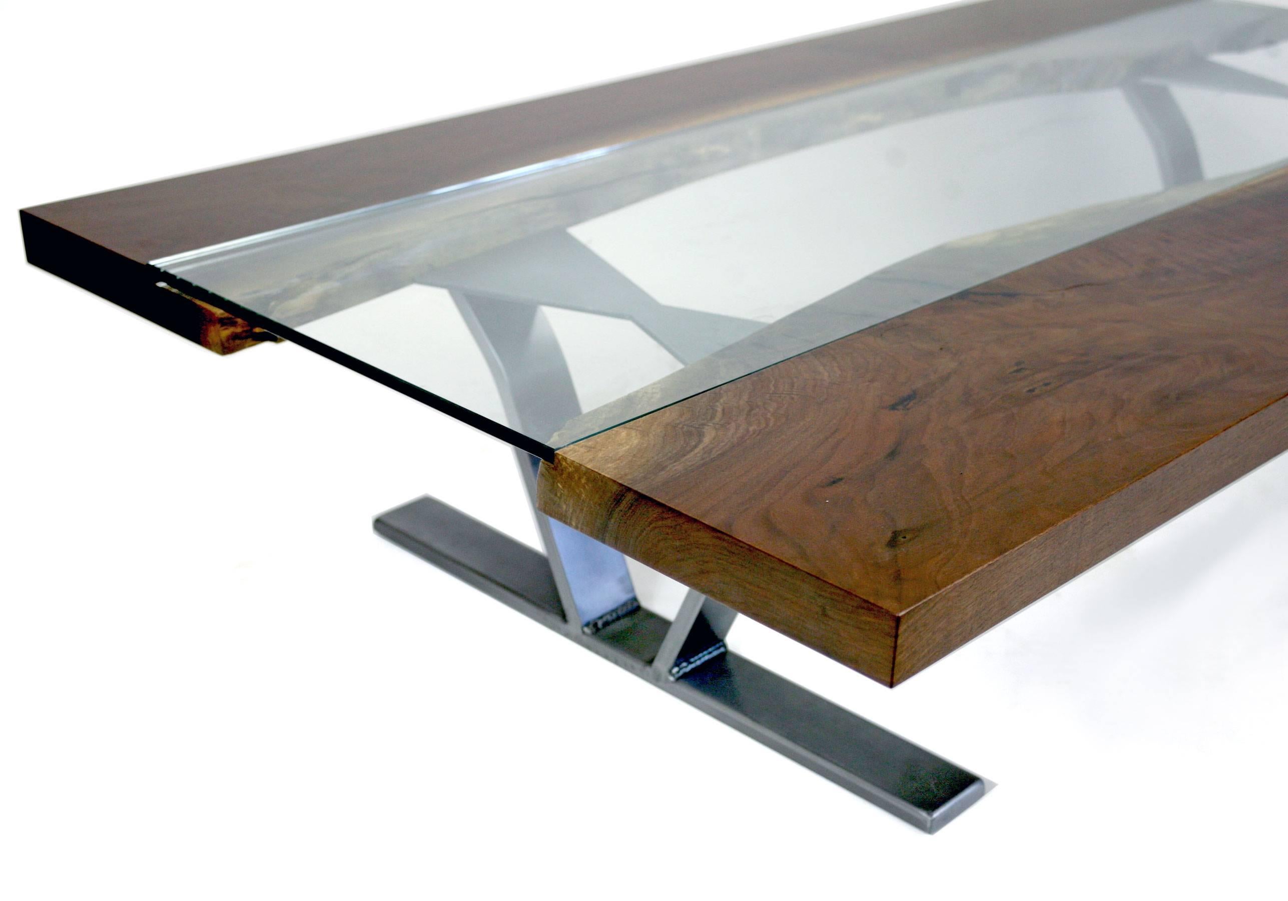 Sentient Colorado Coffee Table with Live Edge American Black Walnut Slab In New Condition For Sale In Brooklyn, NY