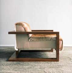 Sentient Caribou Exposed Frame Lounge Chair Coyote Fur Upholstery