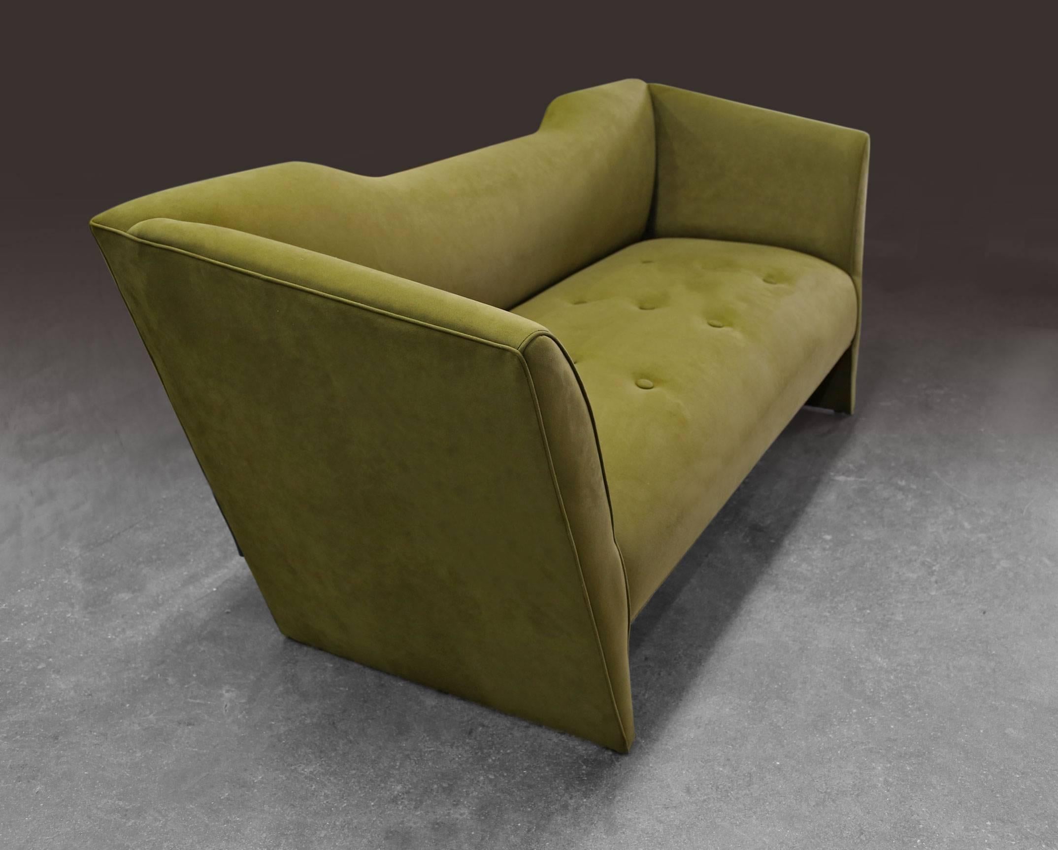 American Sentient Memphis Inspired Nersi Sofa in Green For Sale