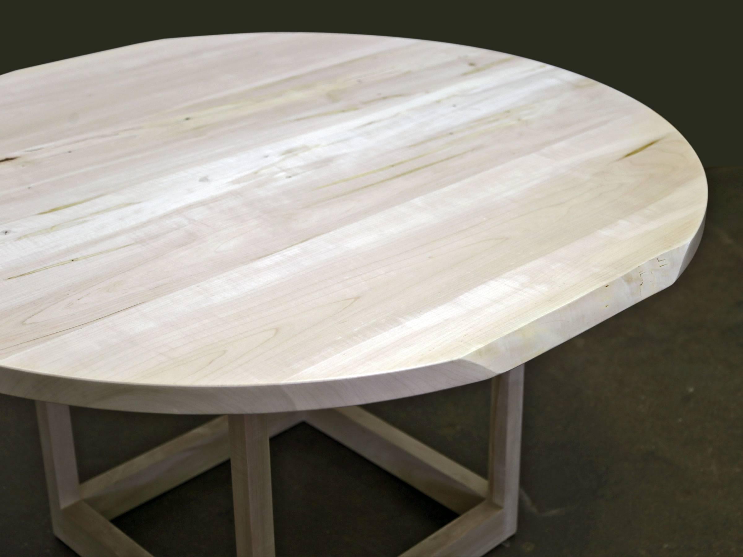 Contemporary Sentient Flow Round Pedestal Table in Ambrosia Maple with Live Edge For Sale